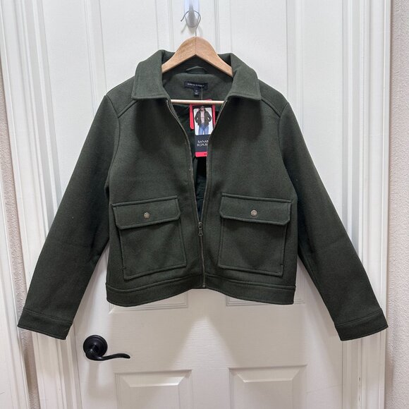 Banana Republic Women's Jacket Size M Dark Green Soft Brushed Fabric Casual NEW - Picture 16 of 16